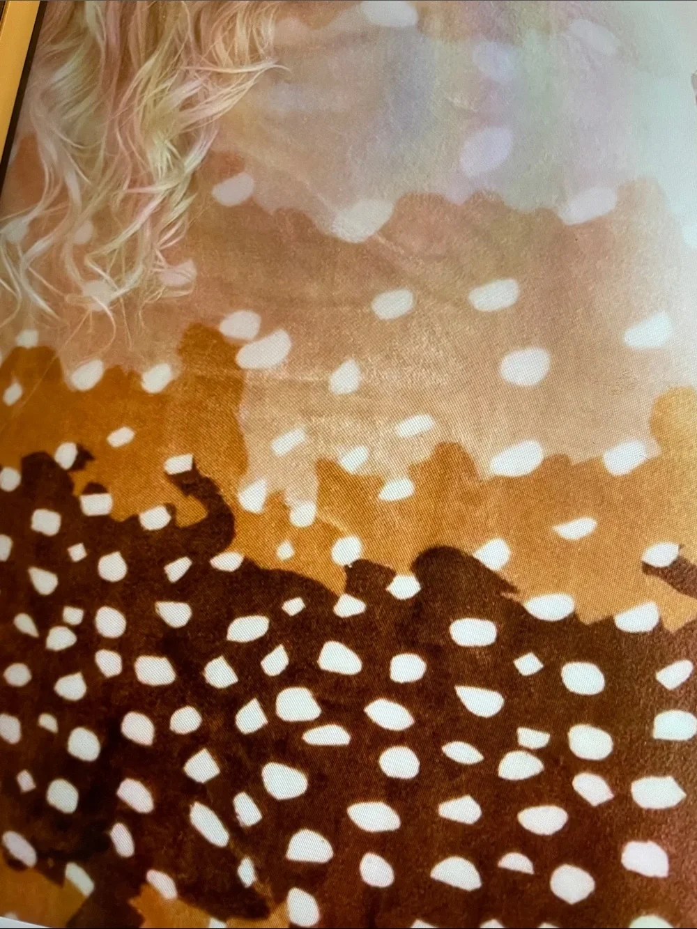 Fawn Throw blanket with polkadots very soft